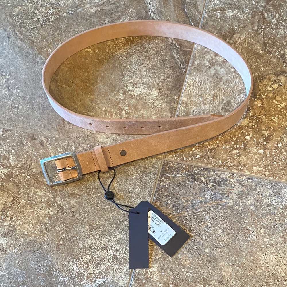 rag & bone NWT Women’s Nude Suede Boyfriend Belt Medium Real Leather